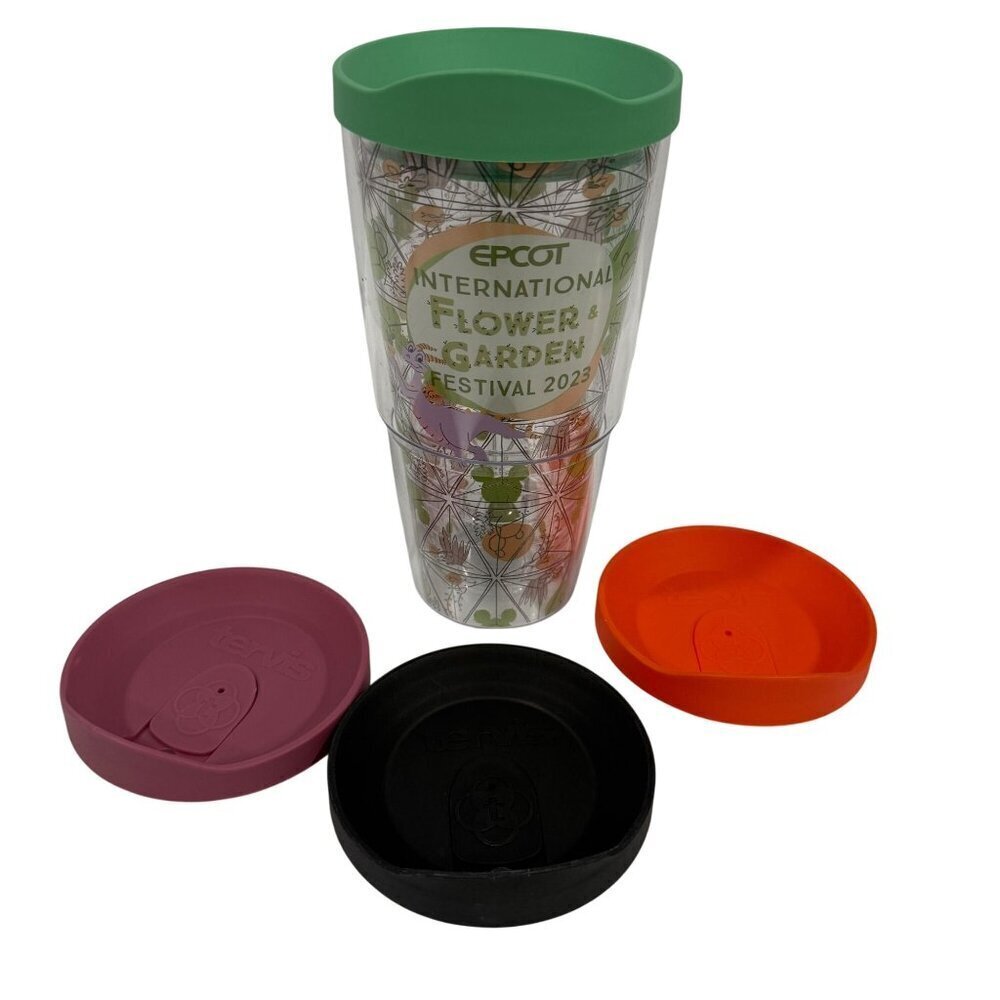 Tervis‎ Disney Parks 2023 Epcot Flower Garden Festival Figment Tumbler + 4 Lids